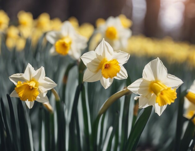 Een witte narcissus bloeit