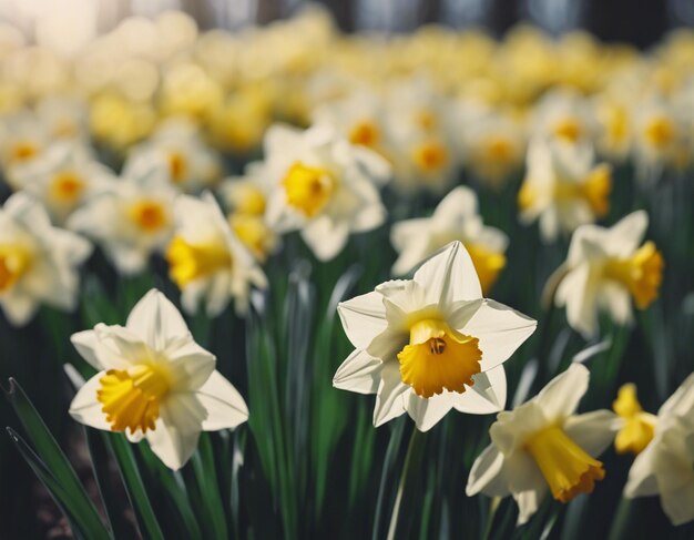 Een witte narcissus bloeit