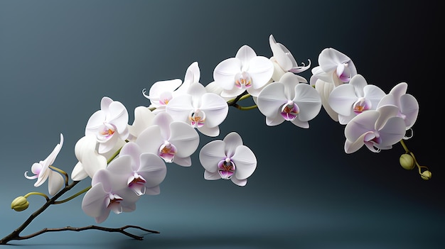 een witte orchidee op een tak