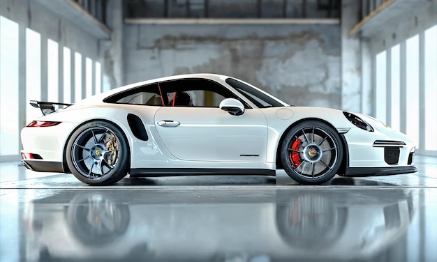 Foto een witte porsche.