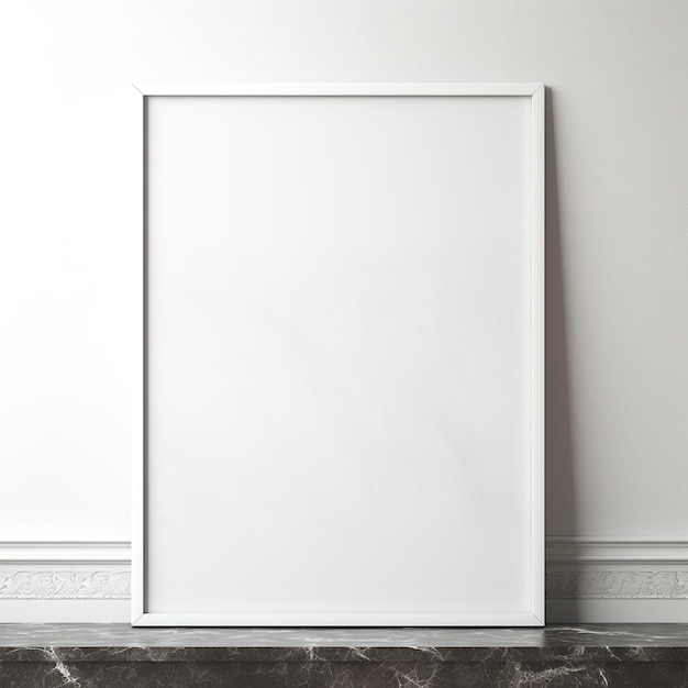 Foto een witte posterframe voor artistieke uitdrukking leeg witte postframe