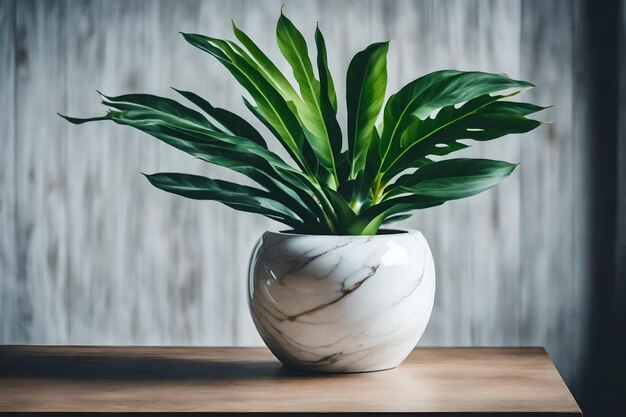 een witte pot met een plant erin die wit is