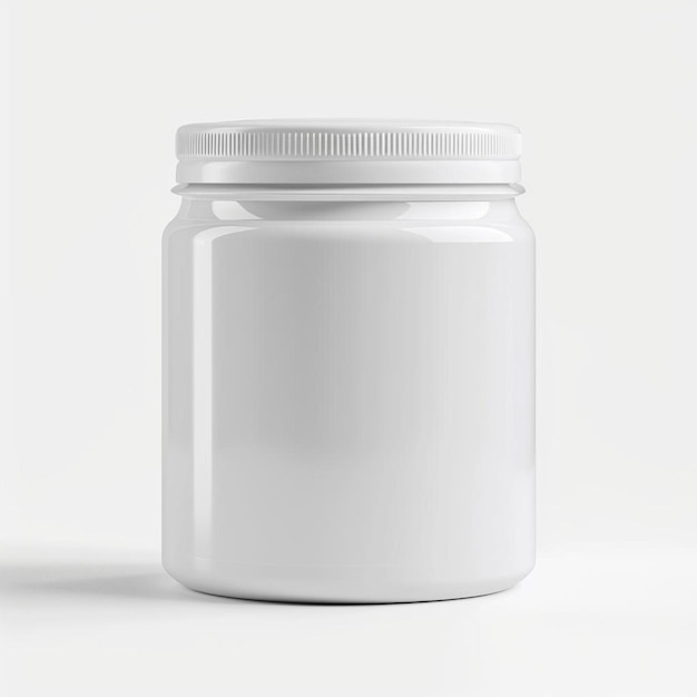 een witte pot met een witte deksel op een witte ondergrond