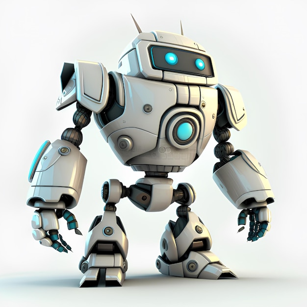 Een witte robot met blauwe ogen Generatieve AI