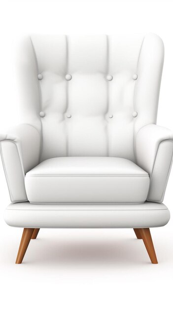 Foto een witte stoel met een houten frame en een houten basis