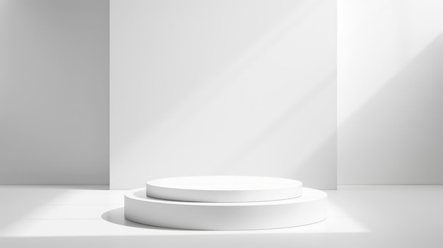 een witte tafel met een witte ronde top en een wit rond voorwerp erop