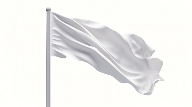 Een witte vlag op een vlaggenmast