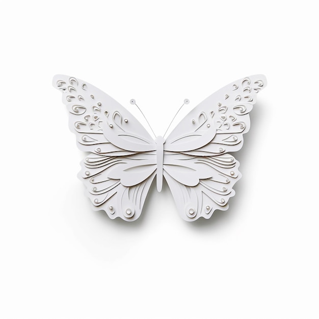 Een witte vlinder met het woord vlinder erop