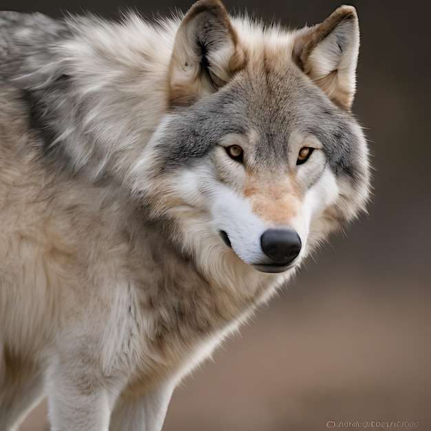 een wolf die op een veld staat met de naam wolf erop