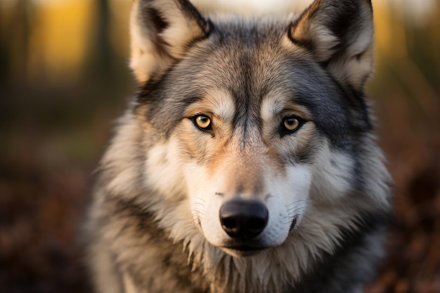 een wolf staart naar de camera