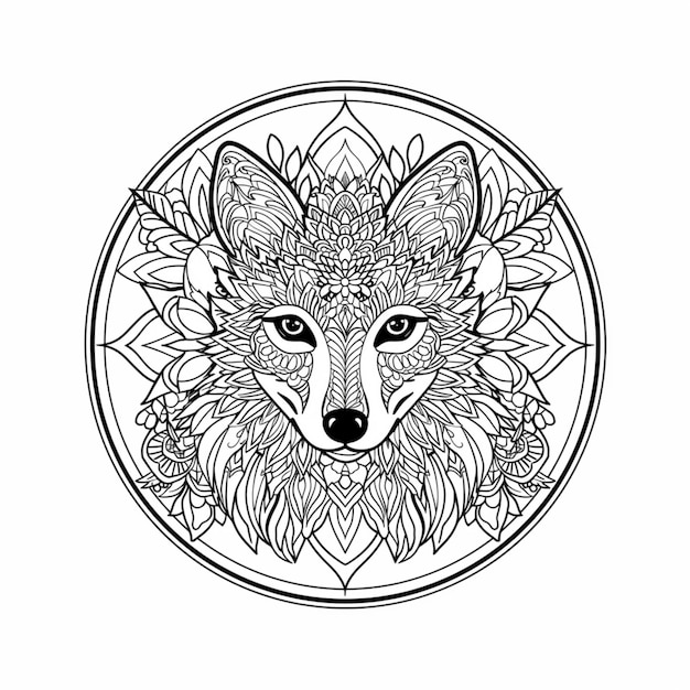 een wolfshoofd op een witte achtergrond