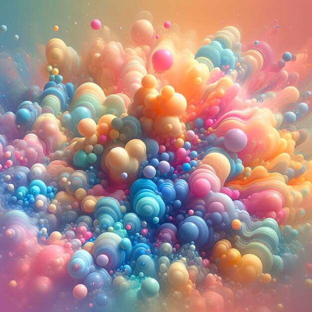 Een zachte pastelkleurige abstracte achtergrond van een kleurrijke vloeistof