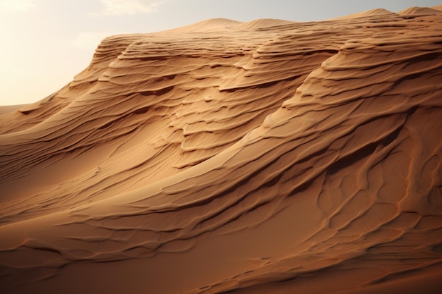een zandduin met de naam van de woestijn in de rechter benedenhoek