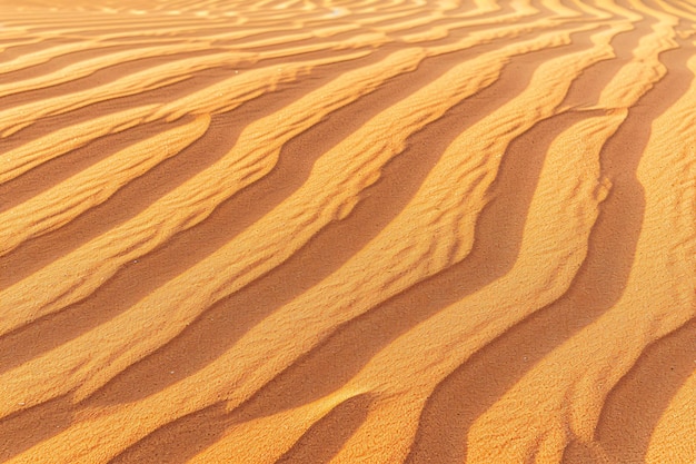 een zandduin met de patronen van zand op het strand