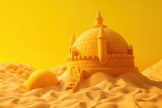 Foto een zandkasteel in de woestijn