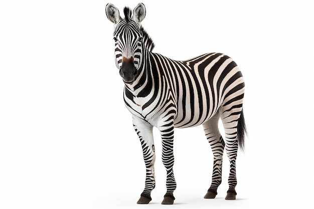 een zebra wordt getoond op een witte achtergrond