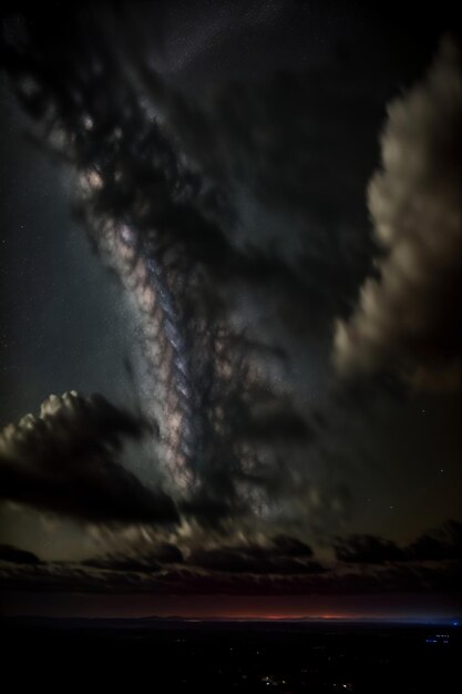 Een zeer hoge wolk in de hemel's nachts