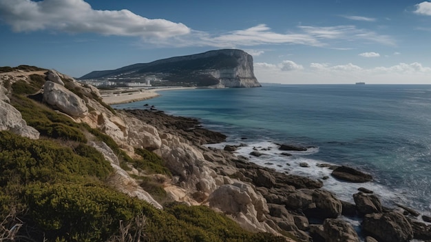 Een zicht op de kust van Gibraltar