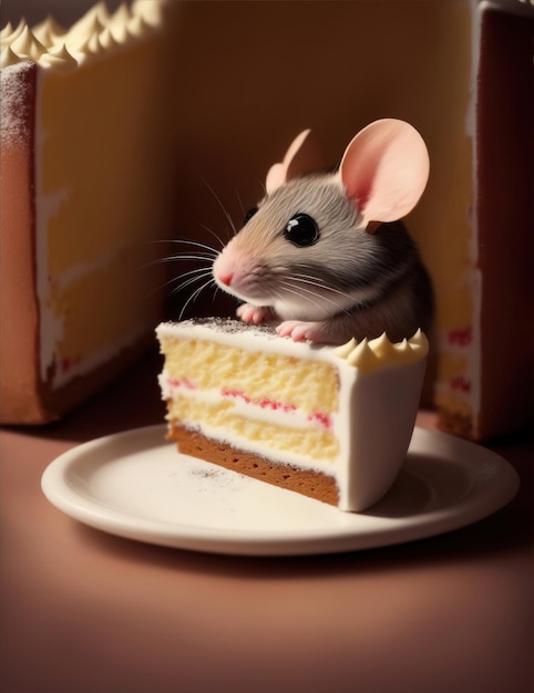 Foto een zoete traktatie voor een kleine muis