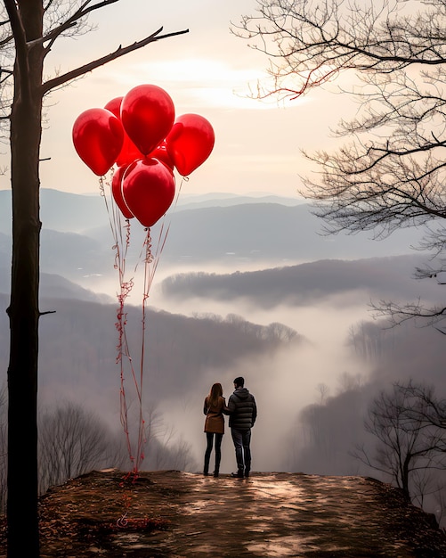 Een zoete verrassing romantische Valentine's Day viering van een stel met oprechte geschenken uitwisseling