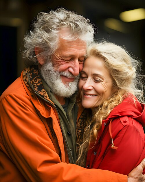 Foto een zoete verrassing romantische valentine's day viering van een stel met oprechte geschenken uitwisseling