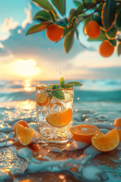 Een zomerfoto met cocktails, fruit en gelukkige handen.