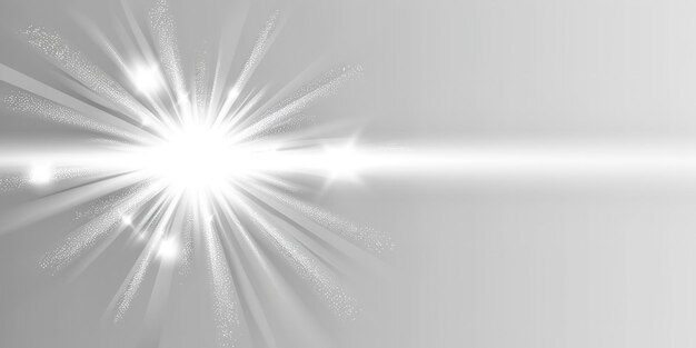 Foto een zonlicht dat uit een lens komt op een schoon wit oppervlak met een grote ruimte voor tekst of productreclame generatieve ai