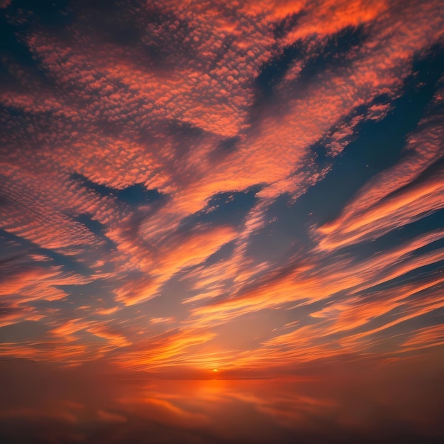 Een zonsondergang met een rode lucht en de ondergaande zon erachter