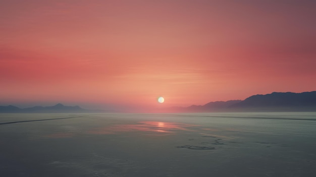 een zonsondergang over een strand