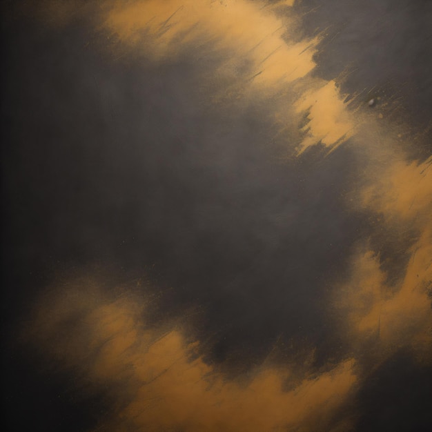 Een zwart en oranje schilderij van een wolk met oranje erop.