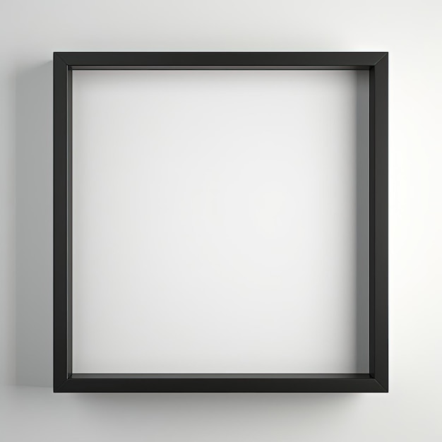 een zwart fotoram met een vierkante foto binnenin in de stijl van een minimalistische illustrator