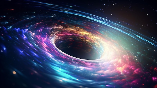 Een zwart gat in het centrum van een sterrenstelsel vol sterren