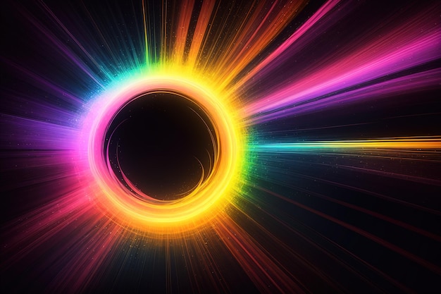 Een zwart gat met een felle lichtuitbarsting
