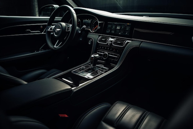 Een zwart Nissan Altima-interieur uit 2020 met een digitaal display dat het dashboard en het dashboard weergeeft.