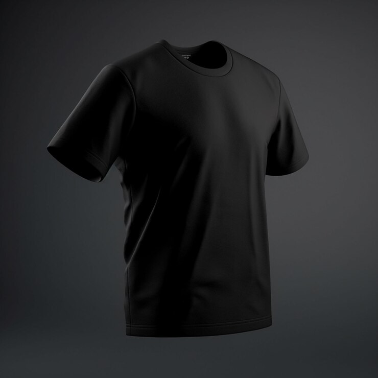 Een zwart shirt met het woord "t" erop
