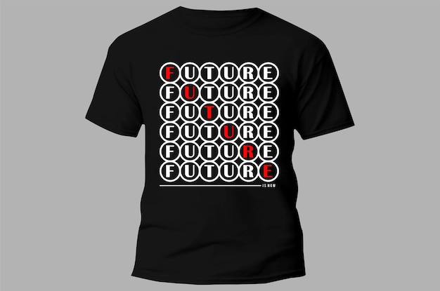 Een zwart t-shirt met de woorden toekomst erop