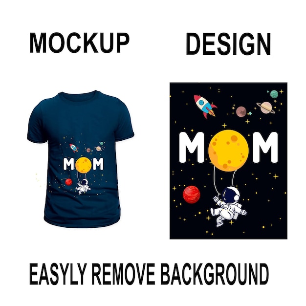 Een zwart T-shirt met de woorden "zorg dat mama" erop.