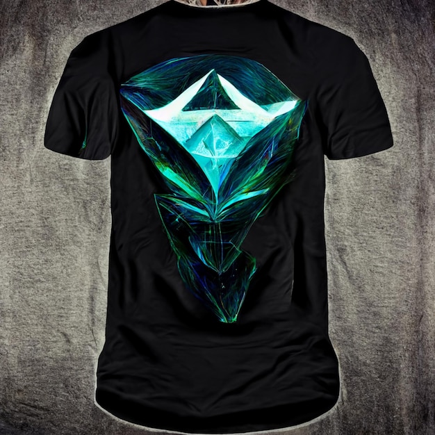 Foto een zwart t-shirt met een diamant erop