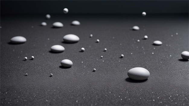 Een zwart vlak met witte stenen en de woorden "water" erop.