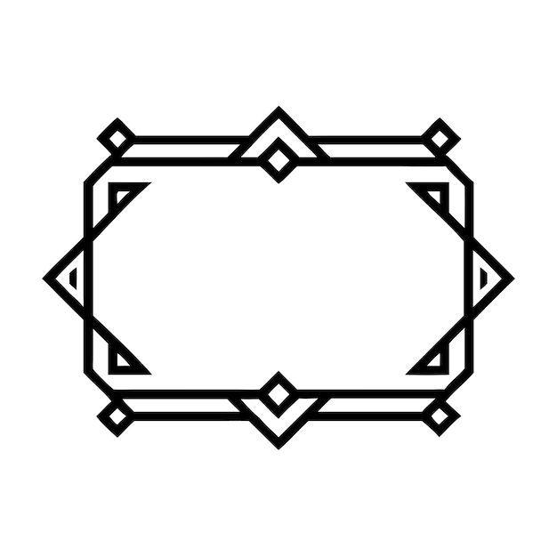 een zwart-wit beeld van een frame met een witte achtergrond