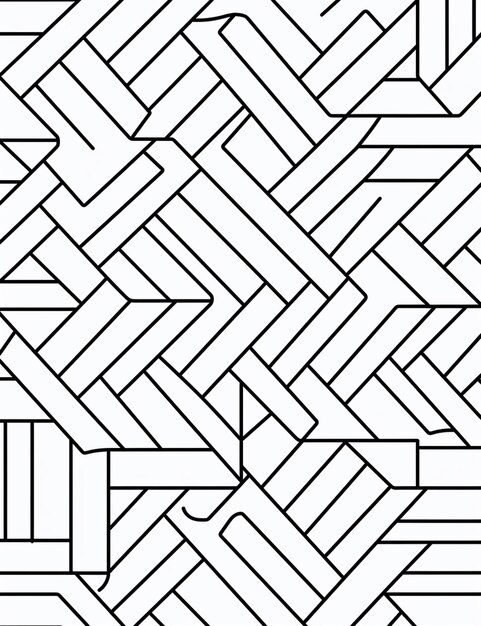 een zwart-wit beeld van een geometrisch patroon generativ ai