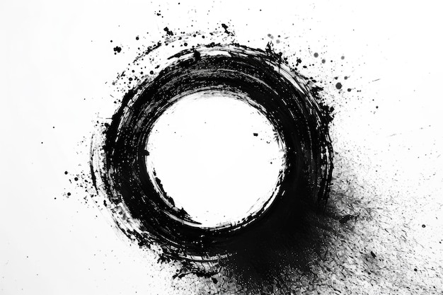 Foto een zwart-wit foto van een cirkel geschikt voor grafische ontwerpprojecten en abstracte concepten