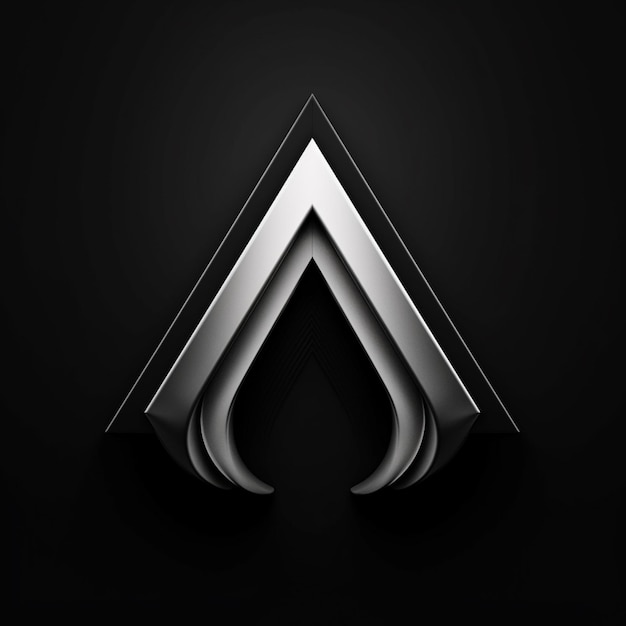 een zwart-wit foto van een driehoekig logo generatief ai
