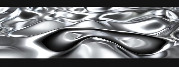een zwart-wit foto van een zilveren abstract ontwerp