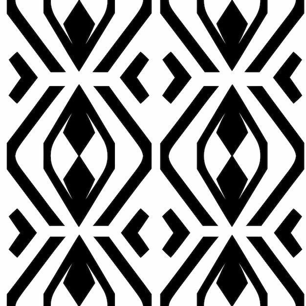 een zwart-wit geometrisch ontwerp met de letter h in het midden.