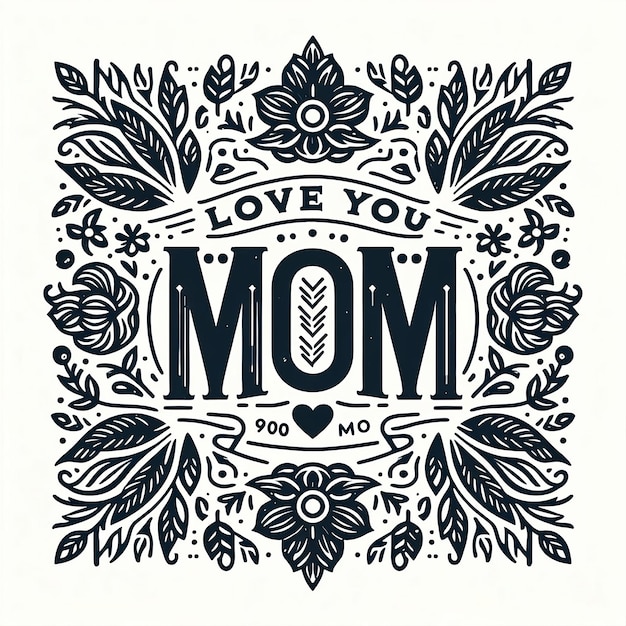 een zwart-wit logo met een foto van moeder en moederMothers day t-shirt ontwerp