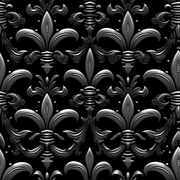 Foto een zwart-wit patroon met fleurons ontwerp generatieve ai