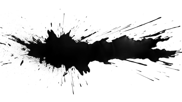 Foto een zwart-wit schilderij van een zwarte inkt met een witte achtergrond