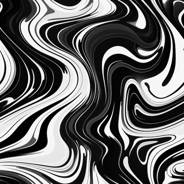 een zwart-witte abstracte achtergrond met een wervelontwerp generatief ai