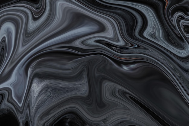Een zwart-witte abstracte achtergrond met een zwart-wit marmeren patroon.